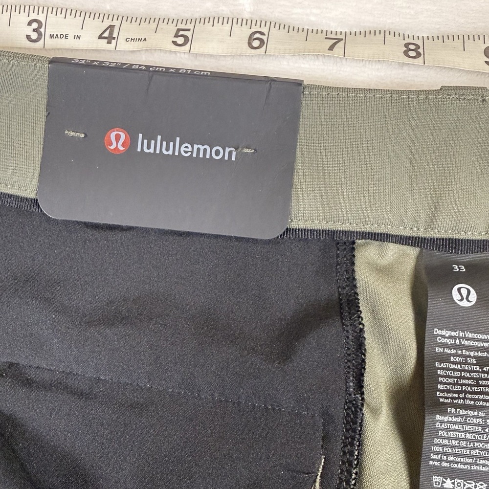 Lululemon ABC Trouser Relaxed Fit Mens 33x29 Green Warpstreme Stretch Pants - Picture 5 of 9